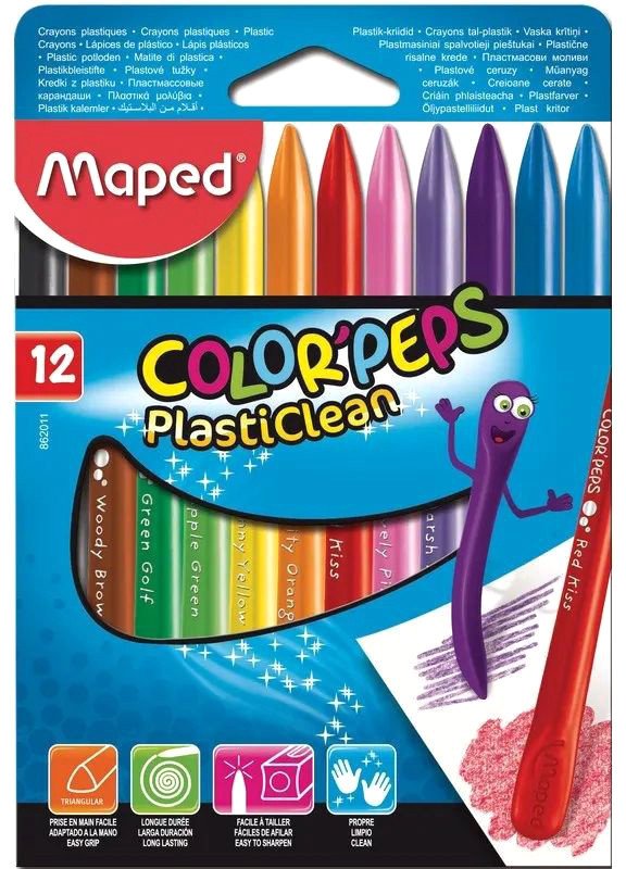 

Восковые мелки Maped Crayon PlastiClean 862011 (12 шт)