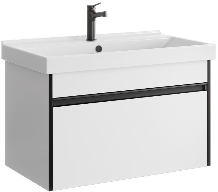 Aqwella Тумба с умывальником Urban URB0108W+FST80SLWB01 (белый)