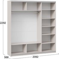 Шкаф-купе Трия Оскар Тиффани Т2 2100 282756 (белый/кашемир/кашемир матовый)