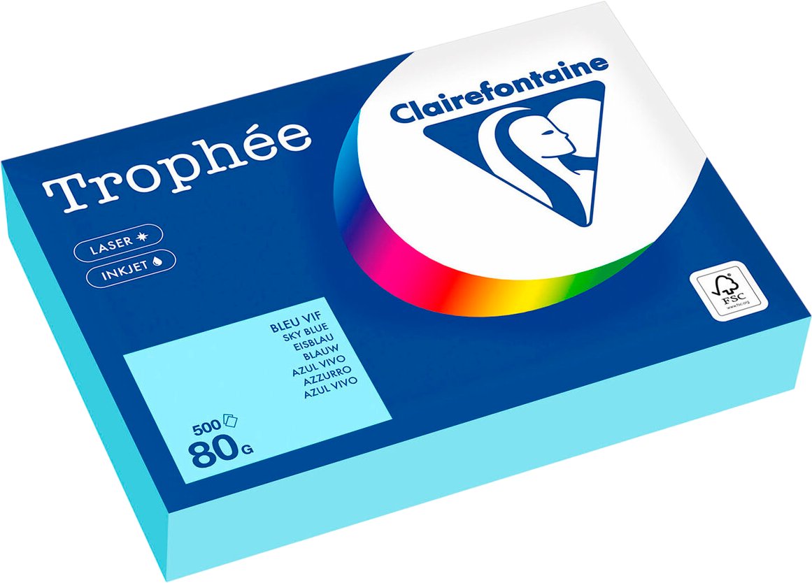 

Офисная бумага Clairefontaine А4 80г/м2 1798PC (500л, пастельный небесно-голубой)