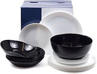 

Набор тарелок Luminarc Diwali Black White P4360