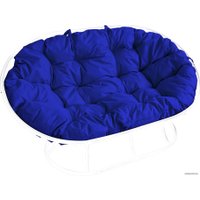 Садовый диван M-Group Мамасан 12100110 (белый/синяя подушка)