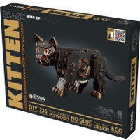 Сборная модель Eco-Wood-Art Котенок (черный)