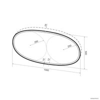  Wellsee Зеркало с фронтальной LED-подсветкой 7 Rays' Spectrum 172202000, 100 x 50 см (с сенсором и регулировкой яркости освещения)