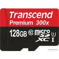 Карта памяти Transcend microSDXC UHS-I 300x Premium (Class 10) 128GB (TS128GUSDU1)