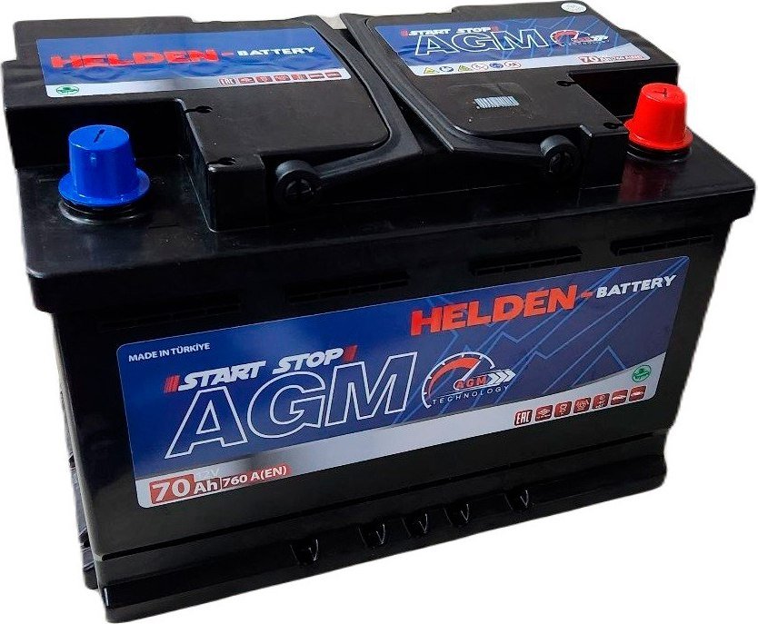

Автомобильный аккумулятор Helden AGM R+ (70 А·ч)