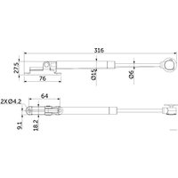 Газ-лифт AKS верхний 60N с доводчиком и фиксацией в положении белый