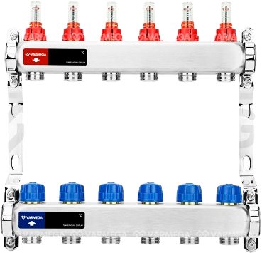 

Запорная арматура Varmega Коллектор для теплого пола с расходомерами VM15106 ВР 1"
