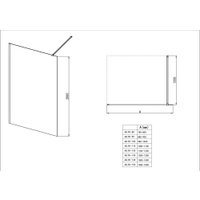 Душевая стенка Aquatek Walk in с держателем 90x200 AQ.WI.090.3BL (черный/прозрачное с матовой полосой)