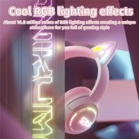 Наушники Onikuma GT838 Cat Ear (белый/розовый)