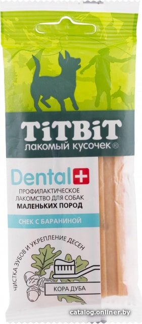 Лакомство для собак TiTBiT Dental+ Снек с ягненком и экстрактом коры дуба 50 г