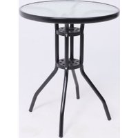 Стол AksHome Verona 60x73 (сталь-черная/закаленное стекло)