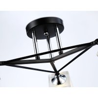 Люстра средней высоты Ambrella light TR303072/3 BK/CH/FR (черный/хром/белый матовый)