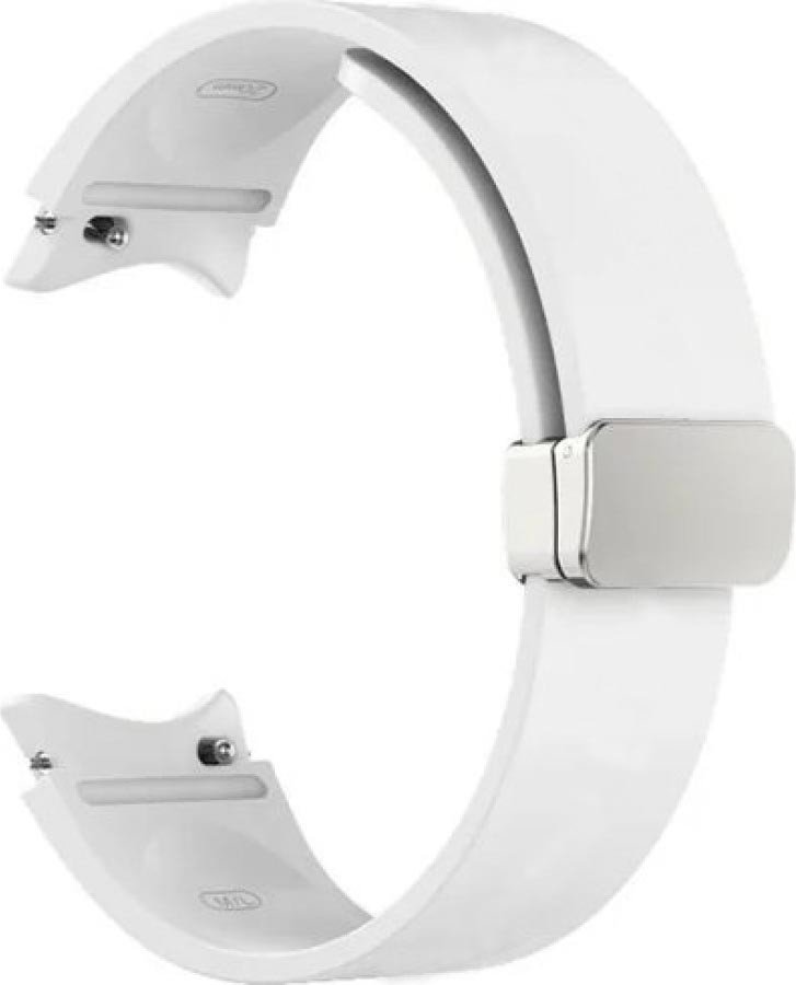 

Ремешок Rumi Flex Buckle силиконовый для Samsung Galaxy Watch4/5/6 (20 мм, белый)