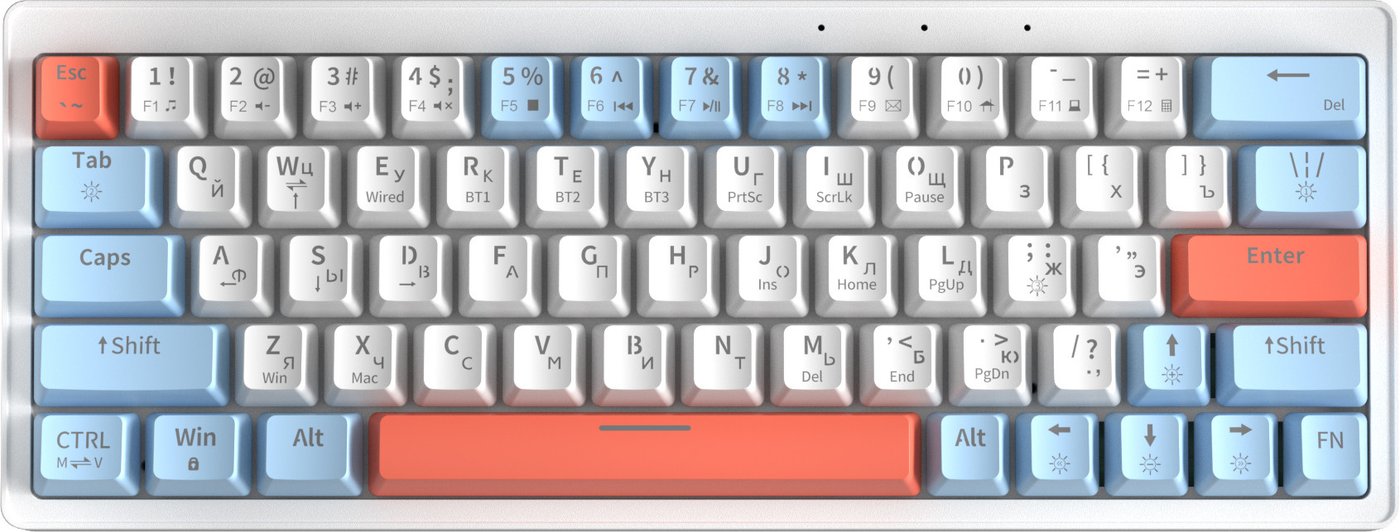 

Клавиатура Cyberlynx ZA63 Pro White Blue Orange (TNT Yellow)
