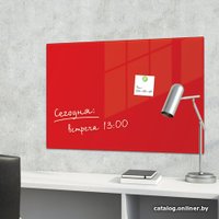 Магнитно-маркерная доска BRAUBERG стеклянная 40x60 см (красный)