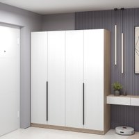 Шкаф распашной Soma Lord Black 160x200 (дуб сонома/белый)