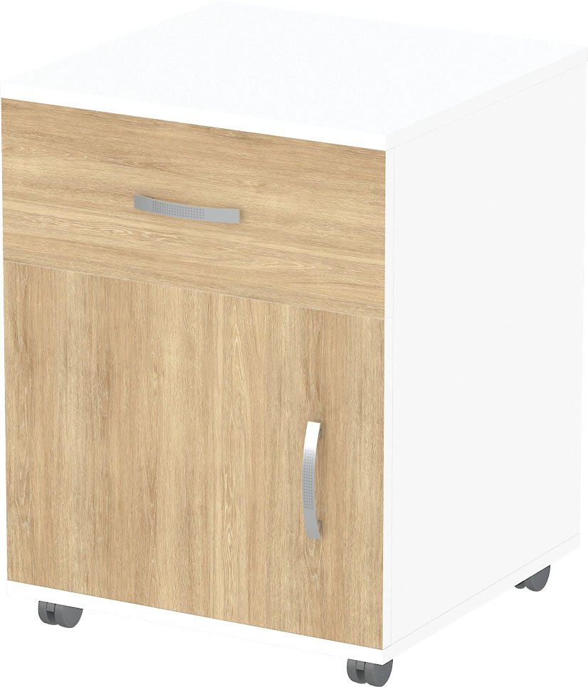 

Тумба Seven Dreams SD-252 выкатная (белый/дуб сонома)