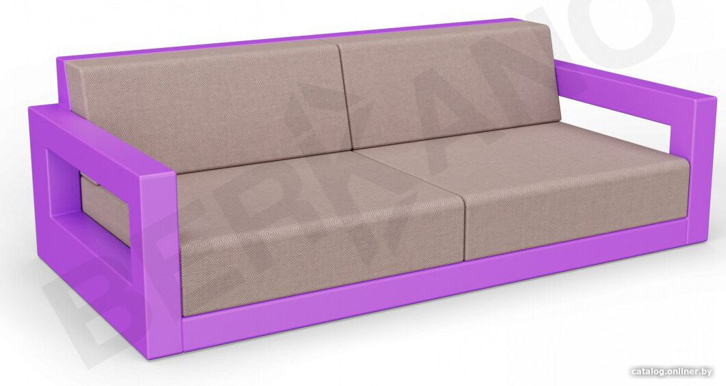 Садовый диван Berkano Quarter lounge с подушками 250_009_22 (сиреневый/кофейный)
