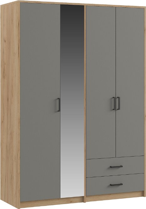 Шкаф распашной Genesis Мебель Svetlana Loft 4 двери (дуб золотой/серый)