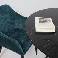 Кухонный стол AksHome Goto 120x75 (черный мрамор/черный)