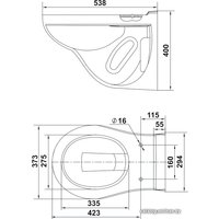 Унитаз подвесной Керамин Гранд R консольный с жестким сиденьем с микролифтом