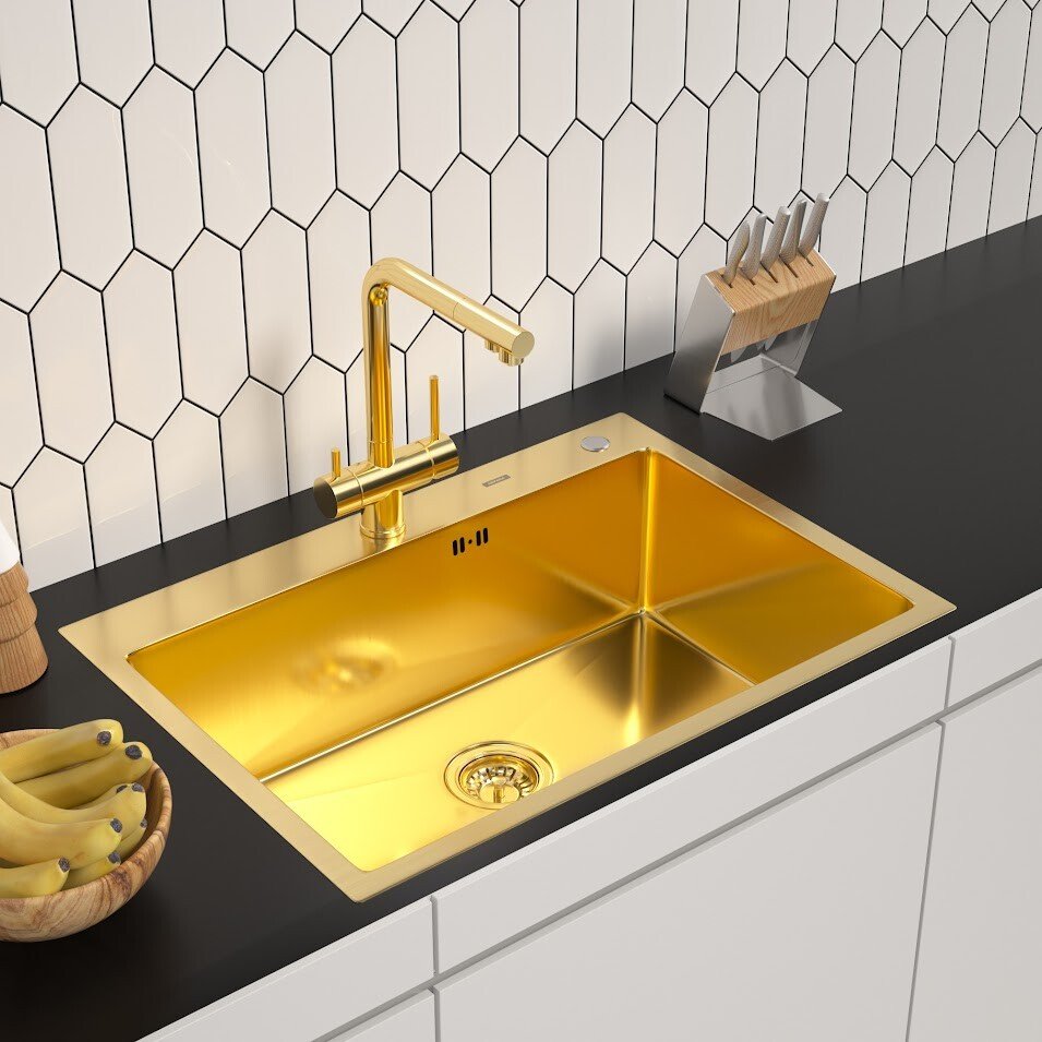 

Кухонная мойка ARFEKA ECO AR 700*500 GOLD PVD NANO