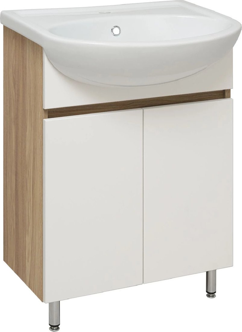 

Runo Тумба под умывальник Лада 60 (напольная, блэквуд/белый)