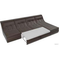 Модульный диван Лига диванов Холидей люкс 105574 (экокожа, коричневый)