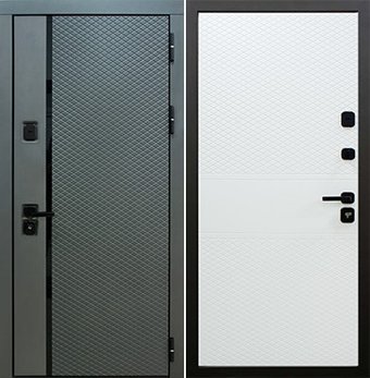 Металлическая дверь Сталлер Акустика 205x96L (серый/белый)