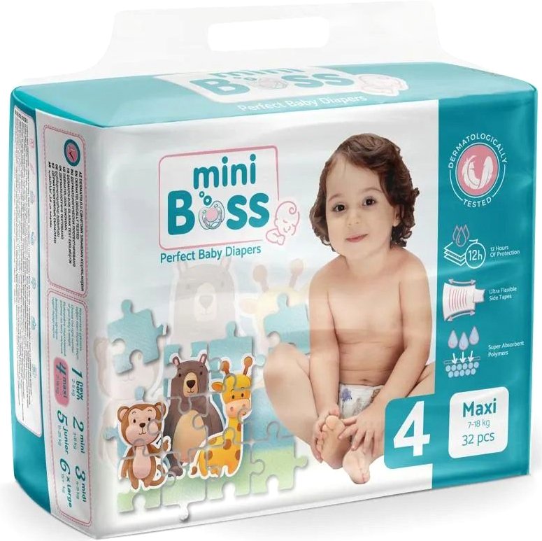 

Подгузники Mini Boss Twin Maxi 4 MBT-04 (32 шт)