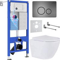 Унитаз подвесной Roxen Antares One Rimless 6 в 1 StounFix Dual Fresh 624013 (оружейная сталь/металл) в Борисове