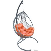 Подвесное кресло M-Group Долька 11150307 (серый ротанг/оранжевая подушка)