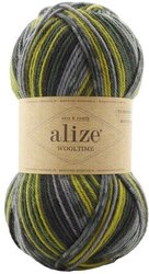 Wooltime 740 100 г 200 м (зеленый; серый)