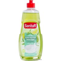 Средство для мытья посуды SanitaR от засохшей пищи и жира 450 г (матча и лайм)