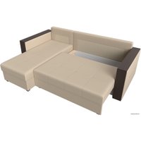 Угловой диван Лига диванов Валенсия Лайт левый (экокожа, бежевый)