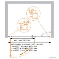 Душевая дверь Cezares ELENA-W-B-11-100+60-C-Cr