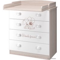 Детский комод MLK Эмили (светлый ясень/белый/друзья)
