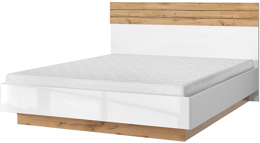 

Кровать Anrex Taurus 160 с ПМ 160x200 (дуб вотан/белый)