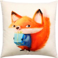 Декоративная подушка Matex Fluffy. Рыжик и подарок 61-663 (белый/синий/лососевый)