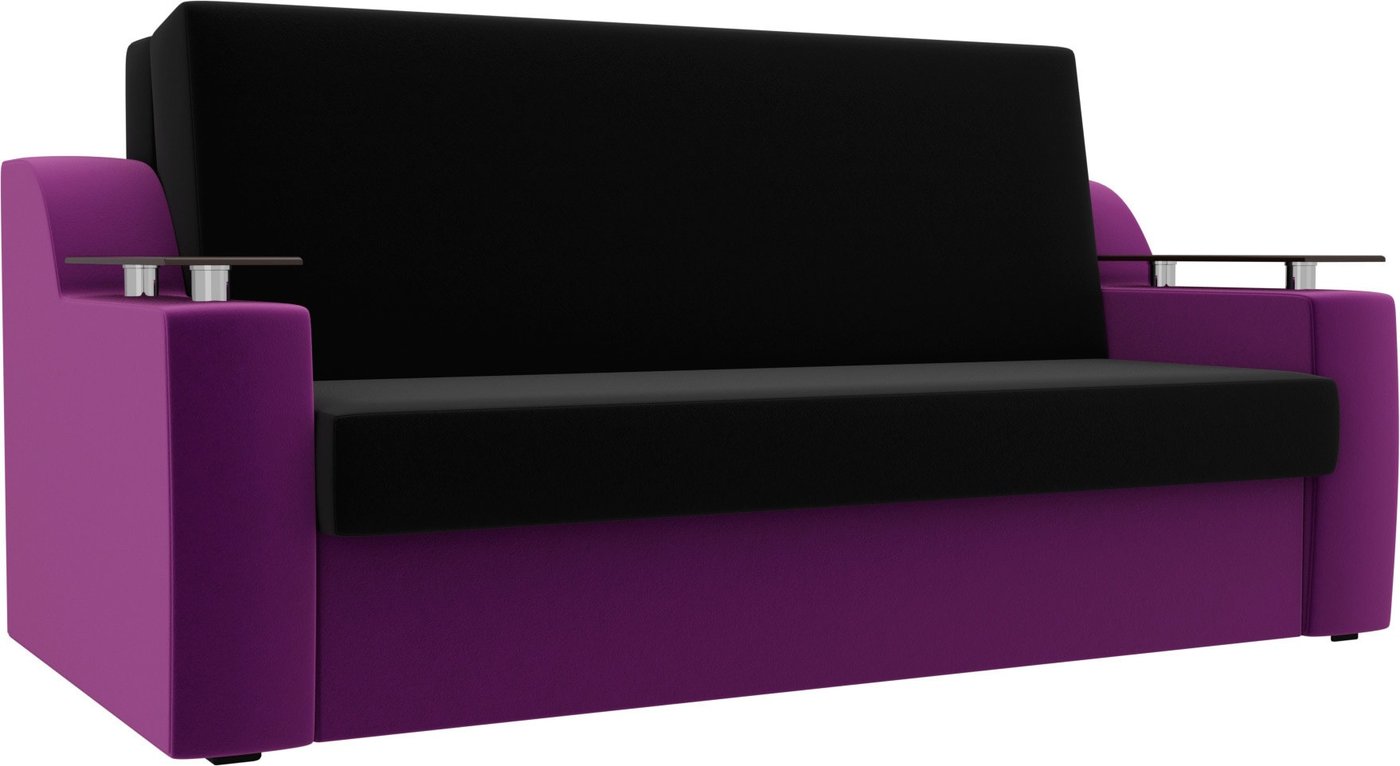 

Диван Лига диванов Сенатор 160 106468 (микровельвет, черный/фиолетовый)