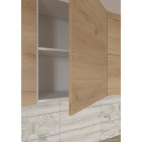 Готовая кухня Интермебель Микс Топ-13 2.1x1.5м левая (дуб крафт золотой/графит серый/дуб вотан)