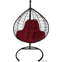 Подвесное кресло M-Group XL 11120402 (черный ротанг/бордовая подушка)