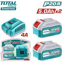 Аккумулятор с зарядным устройством Total TFBCPK2513 (20В/2x5 Ah + 20В)