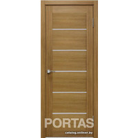 Межкомнатная дверь Portas S22 80x200 (орех карамель, стекло мателюкс матовое)