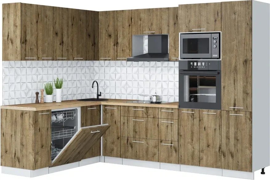 

Готовая кухня Интерлиния Мила Лайт 1.896х2.78 (дуб веллингтон/дуб веллингтон/дуб бунратти)