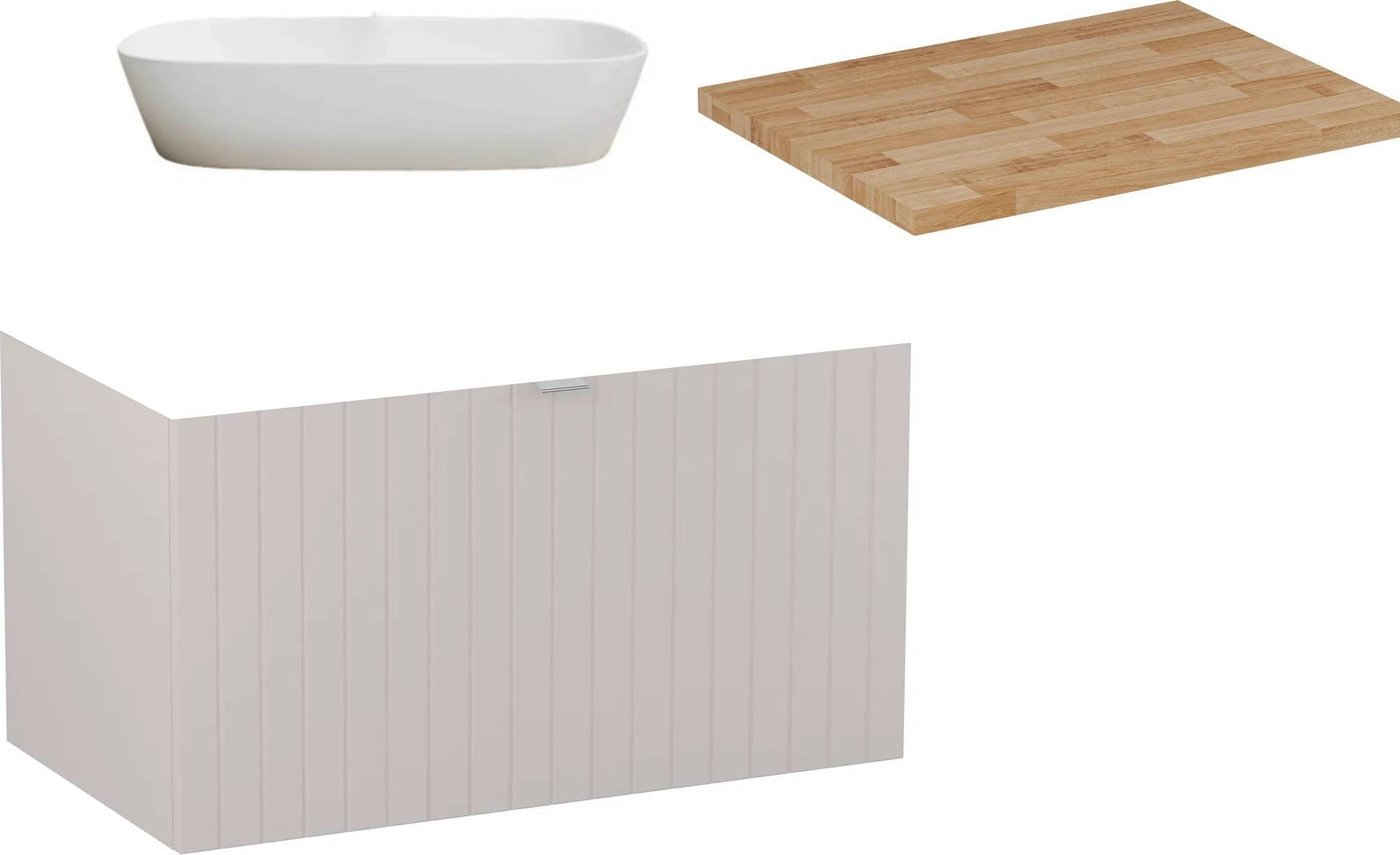 

Lauter Тумба под умывальник Melisa 80 + 21393-70 (кашемир п/мат, три ручки+столешница из цельного дуба Melisa 80)