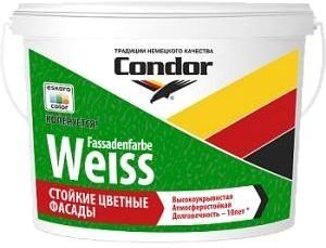 

Краска Condor Fassadenfarbe Weiss 3.75 кг (белый)