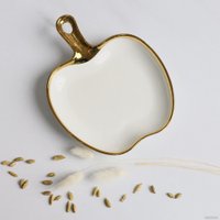 Блюдо AksHome Moonshine 18 (белый/золото)