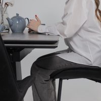 Кухонный стол Lepremo AV 2119 МДФ+керамика раздвижной 1200-1800x800 (серый матовый Larka Grey/черный)